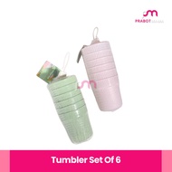 6-piece glass set-Prabotmama/Plastic glass/Aesthetic glass/Tumblr/Tumblr glass 6 sets