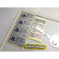 Sticker gantian untuk RIM SURAT BERANAK COMPLETE SET #REGAMASTER #EVO #DESMOND