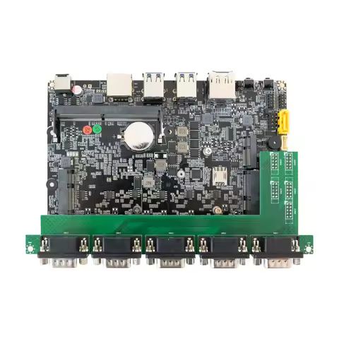 QOTOM MB4U860-0900 Q1077GEX i7-10710 Mini PC Motherboard DC 12V 8 x 2.5Gigabit LAN 6 x Serial Ports 