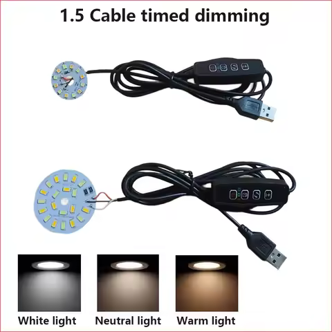 DC5V LED lights Timed Dimming Controller Can Set 3H 6H 9H With 1.5Meter USB Cable 3W 10W 3000K / 400
