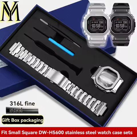 Stainless steel For Casio G-SHOCK DW-H5600 DWH5600 Watch Case + Strap dw h5600 Modified Stainless St