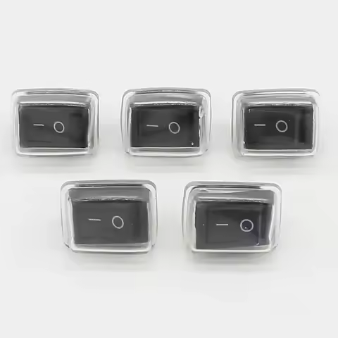 5Pcs/Lot Black Push Button Mini Switch 6A-10A 110V 250V 2Pin Snap-in On/Off Rocker Switch 21MM*15MM 