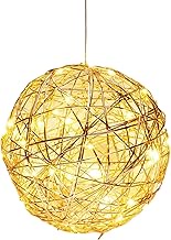 Well Home Christmas Bauble Bright Champagne Gold with 40 LED Lights, Warm White, Diameter 25 cm