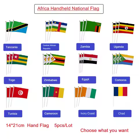 Custom 14x21cm Tunisia, Central Africa/Ivory Coast/Kurdistan/ India/ Vietnam/Jordan National Hand Fl