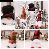 MXFASHION Elf Gnome Light, Antlers Dwarf Rudolph Gnome Glowing Doll, Creativity Lattice Hat Snowman 