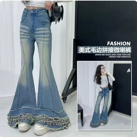 2025 new wholesale girls denim pants tassel fashion spring girls jean pants 4-13t G192