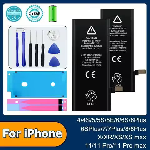 2025 Zero-cycle Battery For IPhone 7 7Plus 8 SE SE2020 4 4S 5 5S 5C 6 6S Plus X XR XS 11 Pro Max Bat
