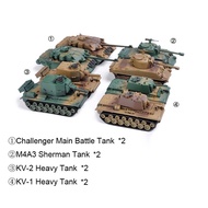 WW 2 KV-1 tank model. Challenger 2 Battle Tank.KV-2. Tank.Tank M4a3. 4D assembled plastic model scal