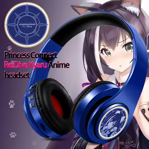Cosplay Gaming Headphone Anime Princess Connect Re:Dive Kyaru Bluetooth Headset V5.0 Student Earphon