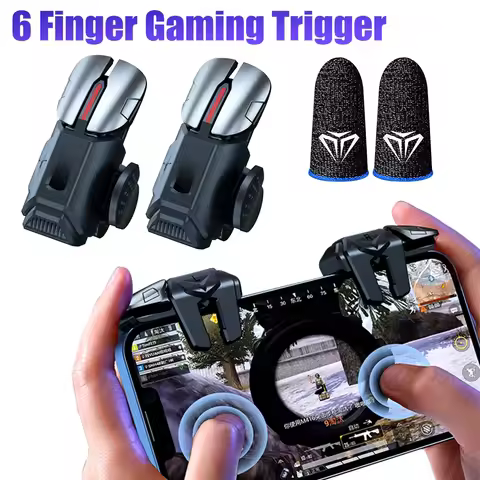 G21 1 Pair 6 Finger Game Controller for PUBG Game Mobile Gamepad Trigger Joystick Shooter Fire Butto