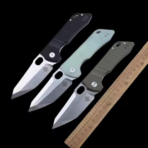 Fast Key G10 Handle Folding Knife 9cr18mov Steel Outdoor Survival Defensive Camping Hiking Cutting P