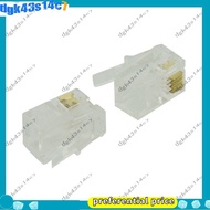 【dgk43s14c7】RJ9 4P4C Plug phone Jack Connector 50 pieces, Transparent