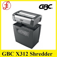 GBC X312 Shredder. Maximum 12-13 sheets of paper per pass. 23 litre bin holds up to 200 sheets. Easy