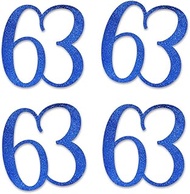 Blue Glitter 63 Cut-Out Numbers, 63rd Birthday Party Anniversary Decorations DIY Essentials