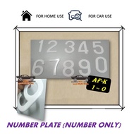 Universal Car Number Plate 1~0 ( number only ) AFK 1pcs