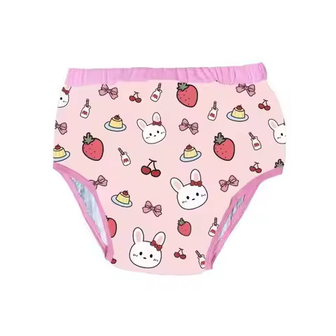 ABDL Adult Baby Diaper Brief Cartoon Pattern With Inside Padding Cotton Training Pant Washable Diape