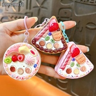IESPOIR1T1 Cake Slice Recorder Keychain, Mini with Happy Birthday Song Voice Recording Keychain, Cre