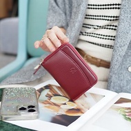 Penni (Burgundy) : Zip wallet, Short wallet, Leather, Dark red , mini wallet