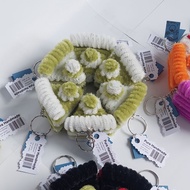 ARTSEN Fuzzy Wire Keychain Cake Slice Matcha Assorted Cute Piece Set Pure Handmade Accessories