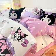 【1pc quilt cover】100%cotton  Kuromi and Kitty  Quilt Cover Single/queen/king Quilt Comforter Cover (