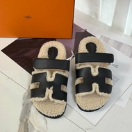 HERMES Chypre 泰迪拖鞋 - 黑 40