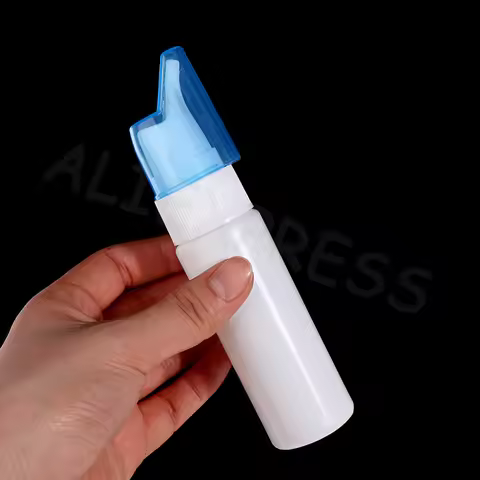 Physiological Saline Nasal Wash Bottle 70ml HDPE Plastic Durable Nose Wash Empty Container Hand Pump