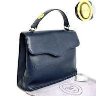 LA LUNE-稀有中古二手Dior藍黑色皮革凱莉小包斜背側孭單肩手提袋