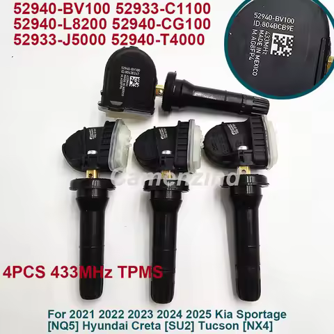 4PCS 52940-BV100 52933-C1100 433MHz TPMS Tire Pressure Sensors for For Hyundai Creta H1 Kia EV6 2020
