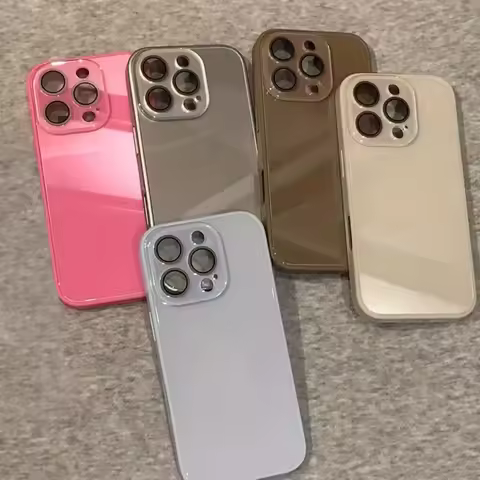[Jj 5E25] Summer small fresh glass case is suitable for iPhone16Promax Apple 15 mobile phone case