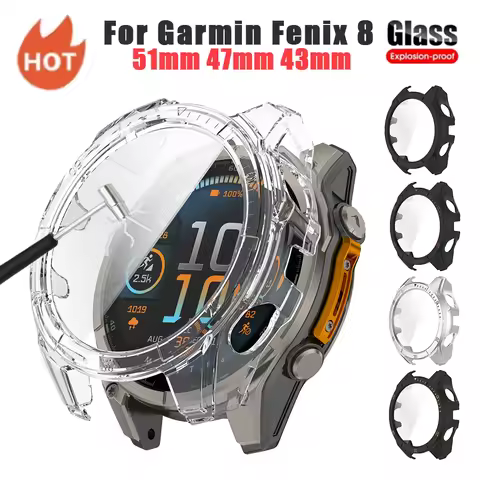 Protective Case For Garmin Fenix 8 51 47 43mm Full Coverage Screen Protector Bumper for Garmin Fenix