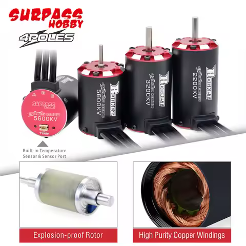 Surpass Hobby Rocket V2 3650 3660 3665 3670 3674 Waterproof Brushless Motor For 1/8 1/10 1/12 1/16 R