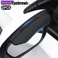 【READY STOCK】LOVETOUCH 2Pcs Carbon Fibre Universal Car Rear View Mirror Rain Cover Sun Visor Eyebrow