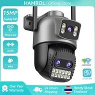 Hamrol 15MP Three Lens PTZ WiFi Camera 10X Zoom 5G&2.4GHz Human Tracking Outdoor Waterproof Wireless