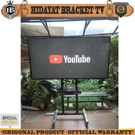 LED TV Standing Bracket Push & Wheels 22 32 43 55 65 Inch - Black STURDY TV STANDING BRACKET