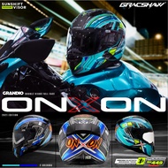 Gracshaw G9200 GRANDIO On X On Full Face Helmet Double Visor Free Bluetooth