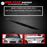 BMW 5 SERIES E60 2004-2010 M5 STYLE REAR TRUNK SPOILER DUCK TAIL WITH BLACK PAINT ABS SKIRT LIP BODYKIT