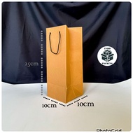 Kraft Paper Bag 10x10x25 cm Souvenir Bag/ Brown Paper Bag Bottle Bag