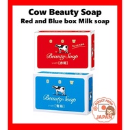 ＜Direct from Japan＞ Cow Beauty Soap Red and Blue box Cow's Milk soap