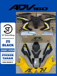 HONDA Adv Adv160 (1) Black Red Grey RAPIDO Coverset Body Cover Sticker Tanam Stripe Tanam