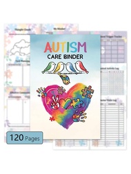 120Pages Autism Love Support, Educate, Advocate: Autism Awareness Notebook Gift For Autism; Heart Pu