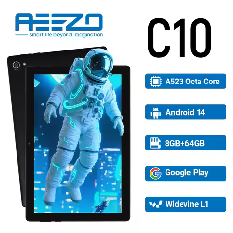 AEEZO Android 14 10 inch Octa-Core Tablet 8GB RAM+64GB ROM (Expand to 1TB) with Bluetooth5.3 WiFi 6 
