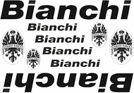 Bicycle Replacement Decal Set Adhesive Vinyl Sticker Compatible for Bianchi Frames Black 2 (Matte)