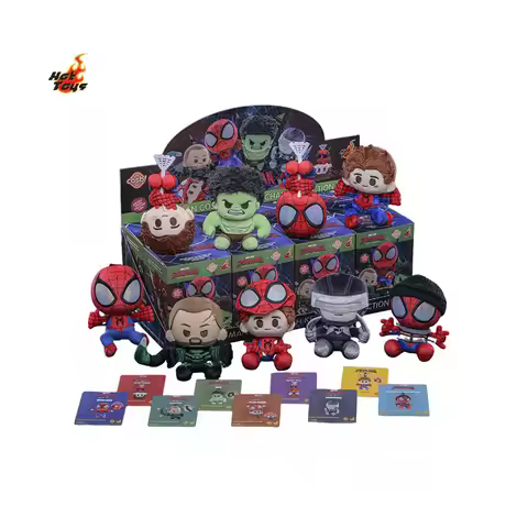 Genuine Hot Toys Cosbi Spider Man Brand New Day Soft Blind Box Collectible Figurine Keychain Bag Pen