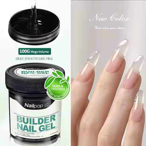 Builder Gel Nail Nailpop Professional Builder Gel UV Hard Gel for Nail Strengthen Quick Building Lon