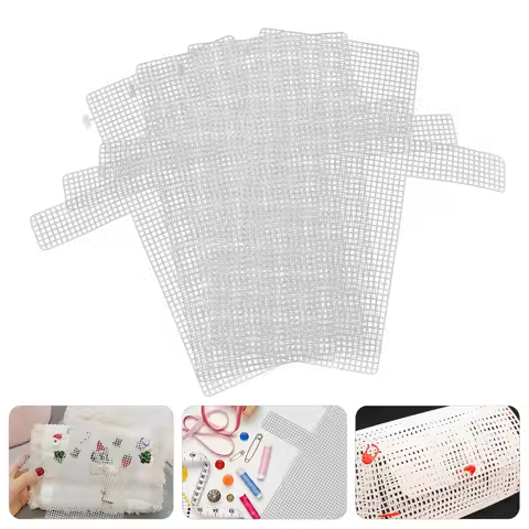 4pcs DIY Mesh Sheets Plastic Handmade Bag Woven Sheets Plastic Grid Sheets DIY Mesh Hook Wrapping Me
