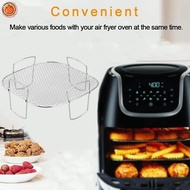 Air Fryer 5.5L, 8 inch Square Air Fryer Accessories 304 Stainless Steel Air Fryer Basket Grill Rack Dehydrator Rack for Instant Vortex 5.7L,Cosori 6.4L,Gourmia 6.7L YUESG