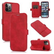 Flip Case For iPhone 13 14 Pro Max Leather Cover with Card Slots Camera Protection Casing