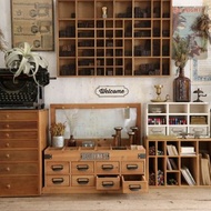 Hamilton 美式復古翻蓋玻璃收納櫃 桌面分類整理 骨董家具復刻