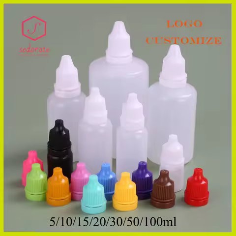 100 Pieces Clear PE Dropper Bottle for Pigment Plastic Soft Squeeze Eye Water Drops 50ml 100ml Medic