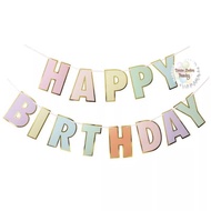 Happy Birthday Banner Pastel Macaron Happy Birthday Banner/